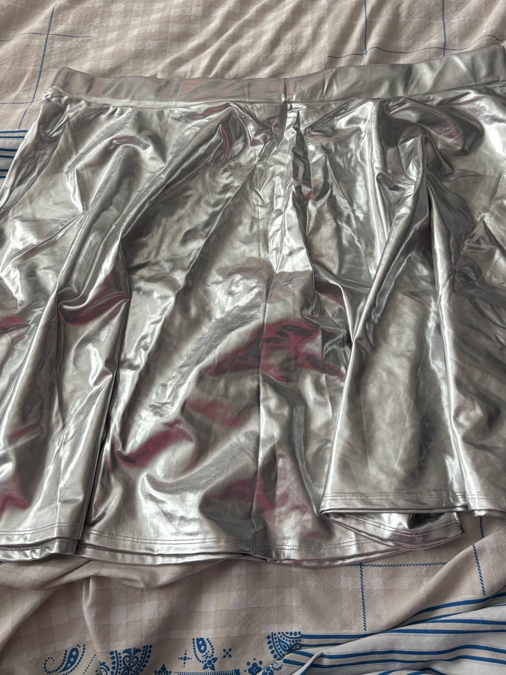 Amazon Silver Metallic Skater Circle Skirt